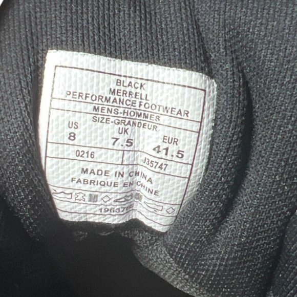 Merrell Boots Men 8 Moab FST Mid Dry Waterproof Hiking Black Leather Vibram Sole - Picture 7 of 7